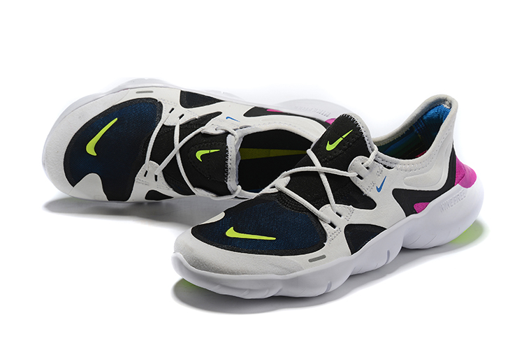 2020 Men Nike Free 5.0 Deep Blue White Green Running Shoes